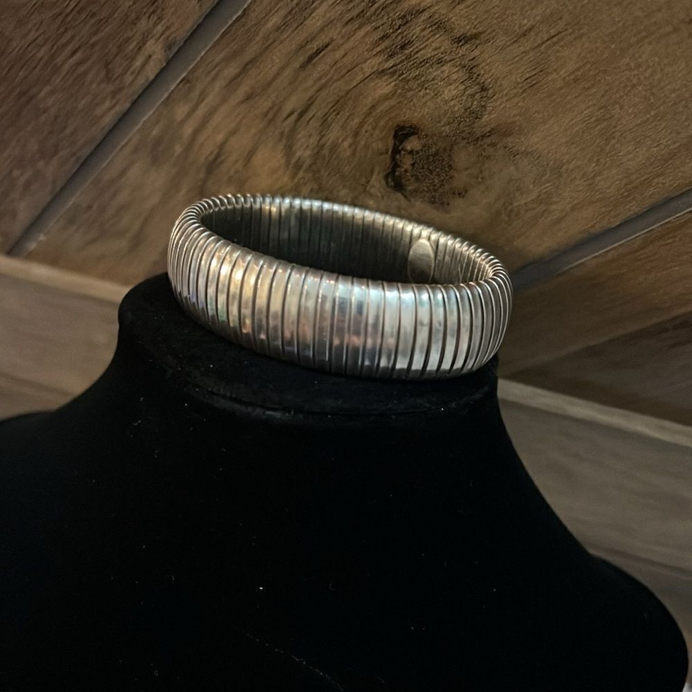 Silver stretchy statement bracelet